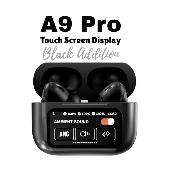 A9 AirPods Pro Matte Black ANC ENC Touch Screen Wireless Earbuds