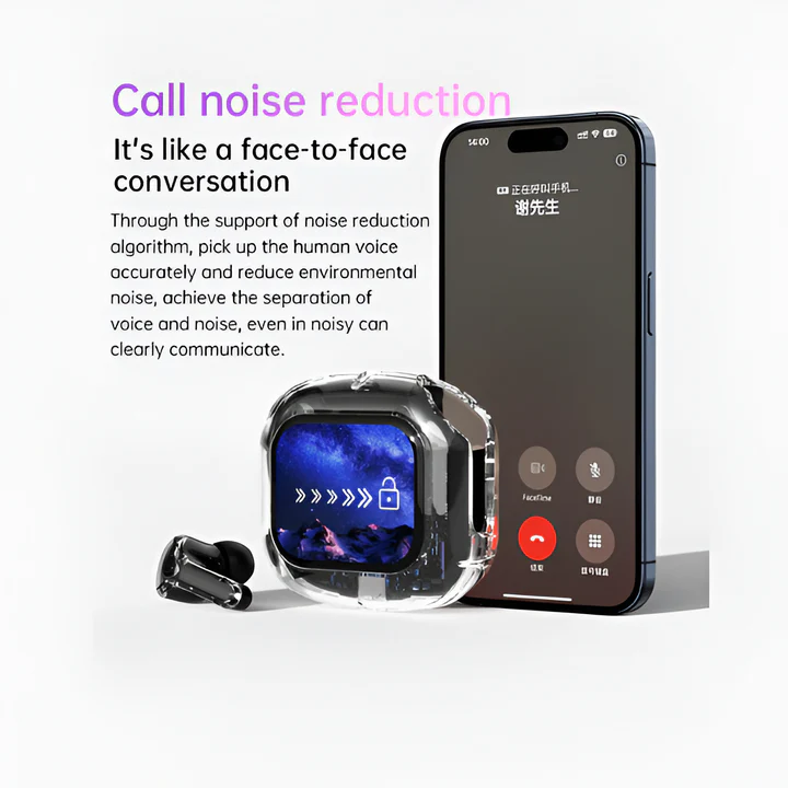 Air Max LCD Display Transparent Earbuds